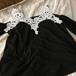 Long sleeve cold shoulder top